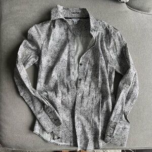 Calvin Klein Black and White Dot Print Blouse